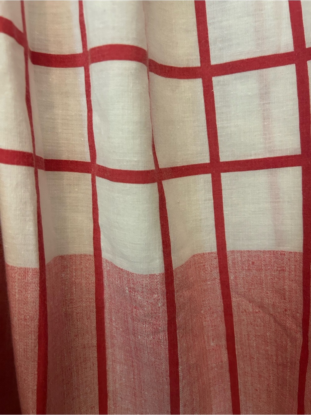 Vintage 80's Act III Window Pane Pleated Midi Skirt White Red Size 16 Medium - Picture 2 of 6